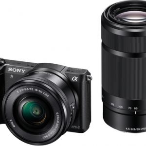 Sony A5100 zwart + 16-50mm Powerzoom + 55-210mm (ILCE5100YBCEC) Outlet