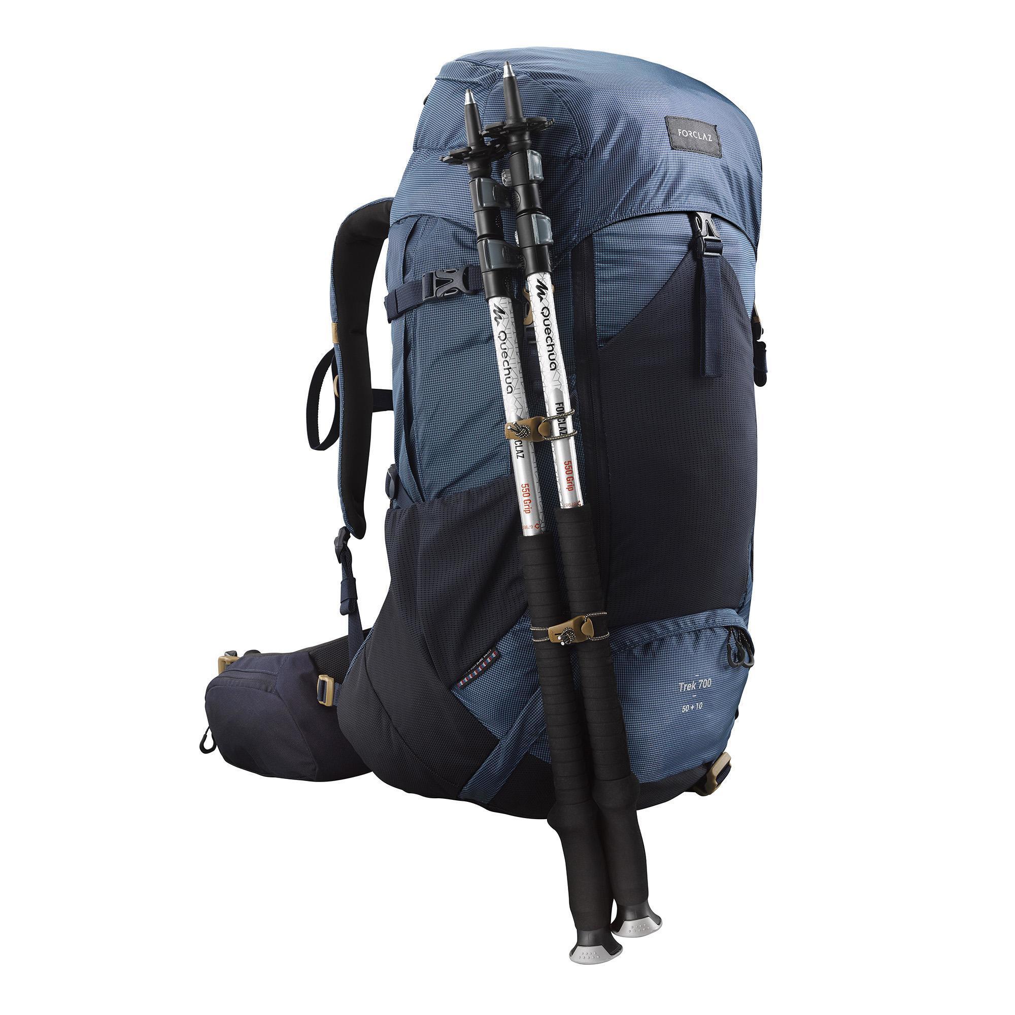 Bergsport-rugzak-voor-heren-Trek-700-50-l-10-l-blauw