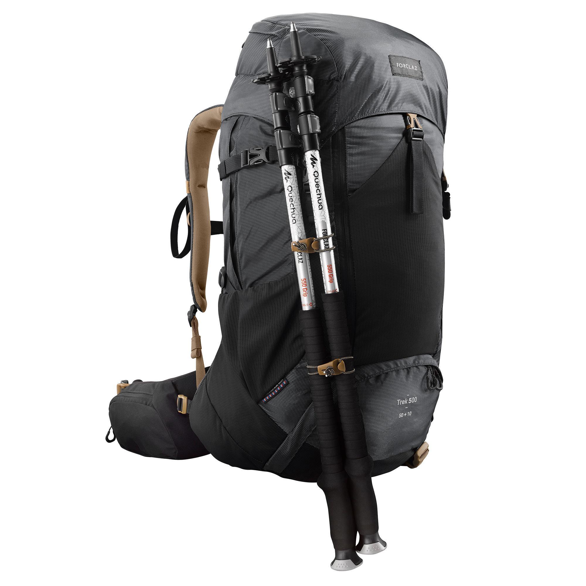 Bergsport-rugzak-voor-heren-Trek-700-50-l-10-l-zwart