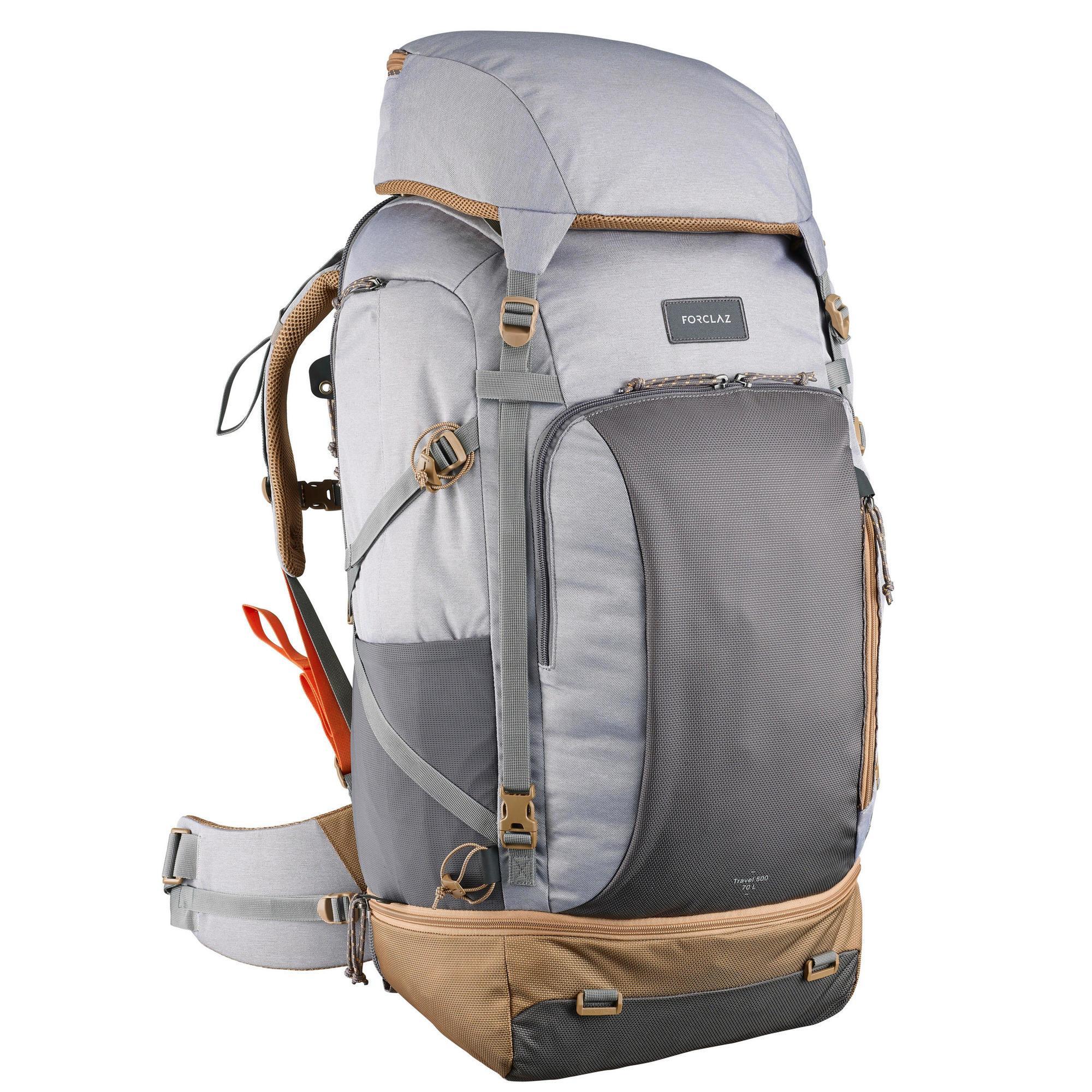 Backpack-dames-Travel-500-70-liter-grijs